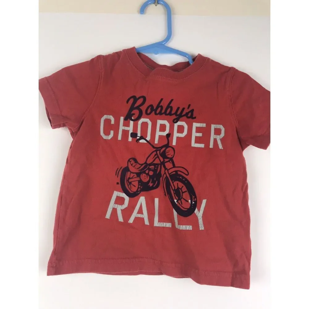 Carter's Boys Cotton Shirt‎ Bobby's Chopper Rally Motorcycle 18 Mo Red